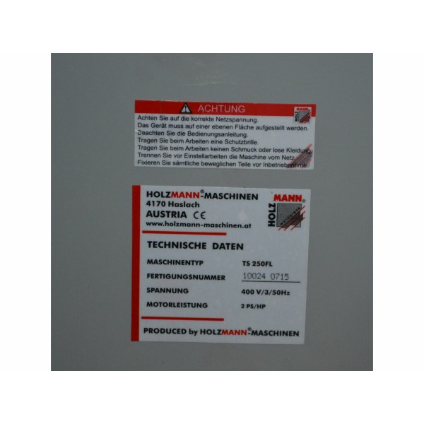 Циркулярний верстат Holzmann TS 250FL