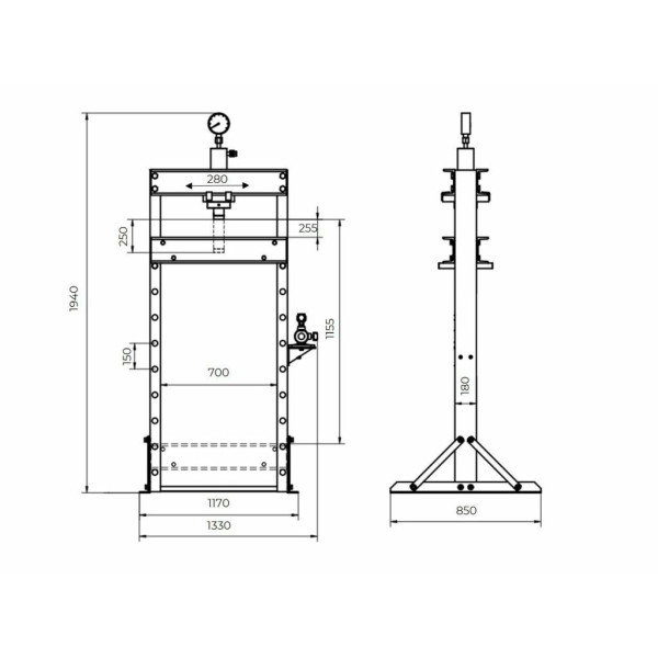 Прес гідравлічний Holzmann WP75ECO