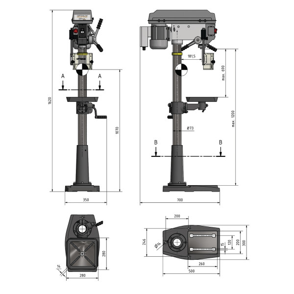 Свердлильний верстат Optimum Maschinen OPTIdrill DQ 25 (400В) (3191047)