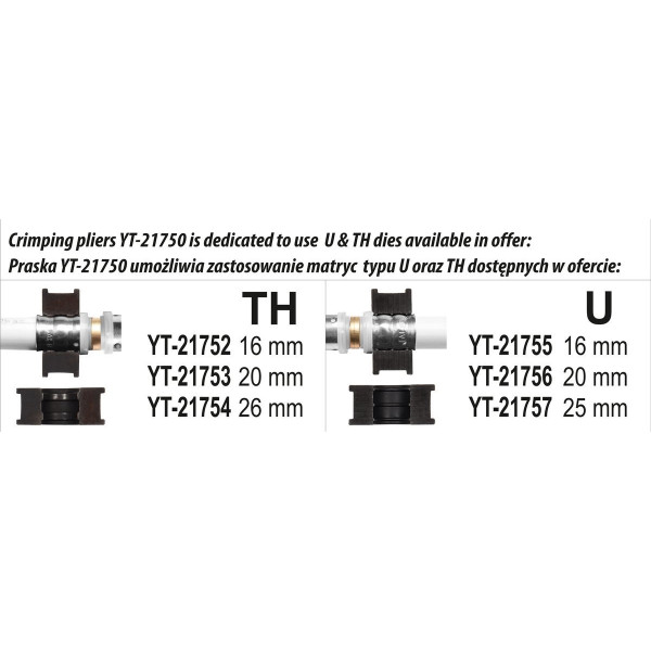 Прес-кліщі Yato YT-21750 для труб PEX-AL-PEX і PERT